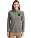 Austin FC - Cutter & Buck Adapt Eco Knit Stretch Recycled Womens Half Zip Pullover Elemental Grey Front Thumbnail Image