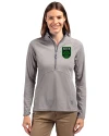 Austin FC - Cutter & Buck Adapt Eco Knit Stretch Recycled Womens Half Zip Pullover Polished Medium Gray Front Thumbnail Image