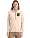 Austin FC - Cutter & Buck Adapt Eco Knit Stretch Recycled Womens Half Zip Pullover Wheat Front Thumbnail Image