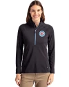 Chicago Fire FC Cutter & Buck Adapt Eco Knit Stretch Recycled Womens Half Zip Pullover Black/Atlas Front Thumbnail Image