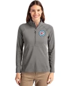 Chicago Fire FC Cutter & Buck Adapt Eco Knit Stretch Recycled Womens Half Zip Pullover Elemental Grey Front Thumbnail Image