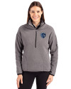 Sporting Kansas City Cutter & Buck Cascade Eco Fleece Womens Pullover Jacket Elemental Grey/Black Front Thumbnail Image