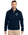 Sporting Kansas City Cutter & Buck Cascade Eco Sherpa Fleece Mens Big & Tall Quarter Zip Jacket Navy Blue Front Thumbnail Image