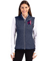 View image 4: St. Louis City SC Cutter & Buck Mainsail Sweater-Knit Womens Full Zip Vest Liberty Navy Heather Front