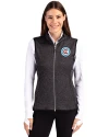 Chicago Fire FC Cutter & Buck Mainsail Sweater Knit Womens Full Zip Vest Charcoal Heather Front Thumbnail Image
