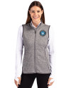 Charlotte FC Cutter & Buck Mainsail Sweater Knit Womens Full Zip Vest Polished Heather Front Thumbnail Image