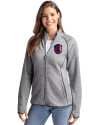 St. Louis City SC Cutter & Buck Mainsail Sweater-Knit Womens Full Zip Jacket Polished Heather Front Thumbnail Image