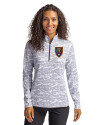 Real Salt Lake Cutter & Buck Traverse Stretch Eco Camo Print Quarter Zip Womens Pullover Charcoal Front Thumbnail Image