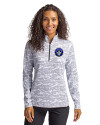 CF Montréal Cutter & Buck Traverse Stretch Eco Camo Print Quarter Zip Womens Pullover Charcoal Front Thumbnail Image