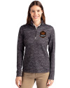 Houston Dynamo FC Cutter & Buck Traverse Stretch Eco Camo Print Quarter Zip Womens Pullover Black Front Thumbnail Image