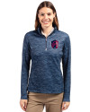 St. Louis City SC Cutter & Buck Traverse Stretch Eco Camo Print Quarter Zip Womens Pullover Navy Blue Front Thumbnail Image