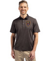 Real Salt Lake Cutter & Buck Virtue Eco Pique Micro Stripe Recycled Mens Big & Tall Polo Black/Elemental Grey Front Thumbnail Image