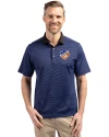 FC Cincinnati Cutter & Buck Virtue Eco Pique Micro Stripe Recycled Mens Big & Tall Polo Tour Blue/Black Front Thumbnail Image