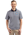 Chicago Fire FC Cutter & Buck Virtue Eco Pique Micro Stripe Recycled Mens Big & Tall Polo Navy Blue/White Front Thumbnail Image