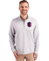 St. Louis City SC Cutter & Buck Virtue Eco Pique Micro Stripe Recycled Mens Big & Tall Quarter Zip Polished/White Front Thumbnail Image