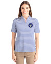 CF Montréal Cutter & Buck Virtue Eco Pique Stripe Recycled Womens Top Tour Blue Front Thumbnail Image