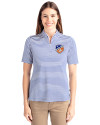 FC Cincinnati Cutter & Buck Virtue Eco Pique Stripe Recycled Womens Top Tour Blue Front Thumbnail Image