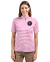 Inter Miami CF Cutter & Buck Virtue Eco Pique Stripe Recycled Womens Top Gelato Fuchsia Front Thumbnail Image