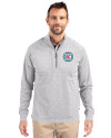 Chicago Fire FC Cutter & Buck Adapt Eco Knit Heather Mens Big & Tall Quarter Zip Pullover Polished Heather Front Thumbnail Image