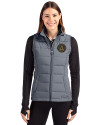 Atlanta United FC - Cutter & Buck Evoke Hybrid Softshell Recycled Womens Full Zip Vest Elemental Grey Front Thumbnail Image