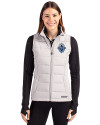 Vancouver Whitecaps FC Cutter & Buck Evoke Hybrid Softshell Recycled Womens Full Zip Vest CONCRETE Front Thumbnail Image