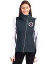 New England Revolution Cutter & Buck Mainsail Sweater Knit Womens Asymmetrical Vest Liberty Navy Heather Front Thumbnail Image
