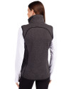 Columbus Crew Cutter & Buck Mainsail Sweater Knit Womens Asymmetrical Vest Charcoal Heather Back Thumbnail Image