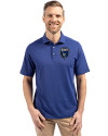 San Jose Earthquakes Cutter & Buck Virtue Eco Pique Recycled Mens Polo Tour Blue Front Thumbnail Image
