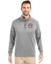 New York Red Bulls Cutter & Buck Adapt Eco Knit Stretch Recycled Mens Big and Tall Quarter Zip Pullover Polished Medium Gray Front Thumbnail Image