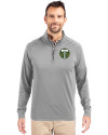 Portland Timbers Cutter & Buck Adapt Eco Knit Stretch Recycled Mens Big and Tall Quarter Zip Pullover Polished Medium Gray Front Thumbnail Image