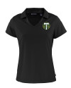 Portland Timbers Cutter & Buck Daybreak Eco Recycled Womens V-neck Polo Black Mannequin Thumbnail Image