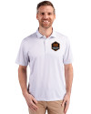 Houston Dynamo FC Cutter & Buck Pike Eco Symmetry Print Stretch Recycled Mens Big & Tall Polo White/Polished Front Thumbnail Image