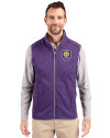 Orlando City SC Cutter & Buck Mainsail Sweater-Knit Mens Full Zip Vest College Purple Heather Front Thumbnail Image
