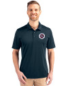 New England Revolution Cutter & Buck Prospect Eco Textured Stretch Recycled Mens Short Sleeve Polo Navy Blue Front Thumbnail Image