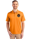 Houston Dynamo FC Cutter & Buck Prospect Eco Textured Stretch Recycled Mens Short Sleeve Polo Orange Burst Front Thumbnail Image