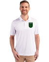 Austin FC - Cutter & Buck Prospect Eco Textured Stretch Recycled Mens Short Sleeve Polo White Front Thumbnail Image