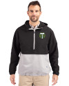 Portland Timbers Cutter & Buck Charter Eco Recycled Mens Anorak Jacket Black/Polished Front Thumbnail Image