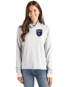 San Jose Earthquakes Cutter & Buck Coastline Epic Comfort Recycled Womens Funnel Neck CONCRETE Front Thumbnail Image