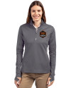 Houston Dynamo FC Cutter & Buck Traverse Stretch Eco Quarter Zip Womens Pullover Elemental Grey Front Thumbnail Image