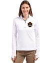 Houston Dynamo FC Cutter & Buck Traverse Stretch Eco Quarter Zip Womens Pullover White Front Thumbnail Image