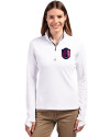 St. Louis City SC Cutter & Buck Traverse Stretch Eco Quarter Zip Womens Pullover White Front Thumbnail Image