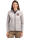 New York Red Bulls Cutter & Buck Adapt Eco Knit Hybrid Recycled Womens Full Zip Jacket Polished Medium Gray Front Thumbnail Image
