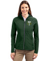 Portland Timbers Cutter & Buck Adapt Eco Knit Hybrid Recycled Womens Full Zip Jacket Hunter Green Front Thumbnail Image