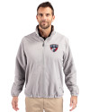 FC Dallas Cutter & Buck Charter Eco Knit Recycled Big & Tall Full-Zip Jacket Polished Medium Gray Front Thumbnail Image