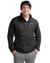 Sporting Kansas City Cutter & Buck Charter Eco Knit Recycled Big & Tall Full-Zip Jacket Black Front Thumbnail Image