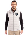 San Jose Earthquakes Cutter & Buck Evoke Hybrid Softshell Recycled Mens Full Zip Vest CONCRETE Front Thumbnail Image