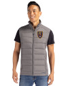 Real Salt Lake Cutter & Buck Evoke Hybrid Softshell Recycled Mens Full Zip Vest Elemental Grey Front Thumbnail Image