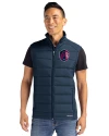 St. Louis City SC Cutter & Buck Evoke Hybrid Softshell Recycled Mens Full Zip Vest Navy Blue Front Thumbnail Image