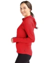 San Jose Earthquakes Cutter & Buck Daybreak Eco Recycled Womens Half Zip Hoodie Red Side Thumbnail Image