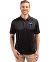 San Jose Earthquakes Cutter & Buck Forge Eco Stretch Recycled Mens Polo Black Front Thumbnail Image